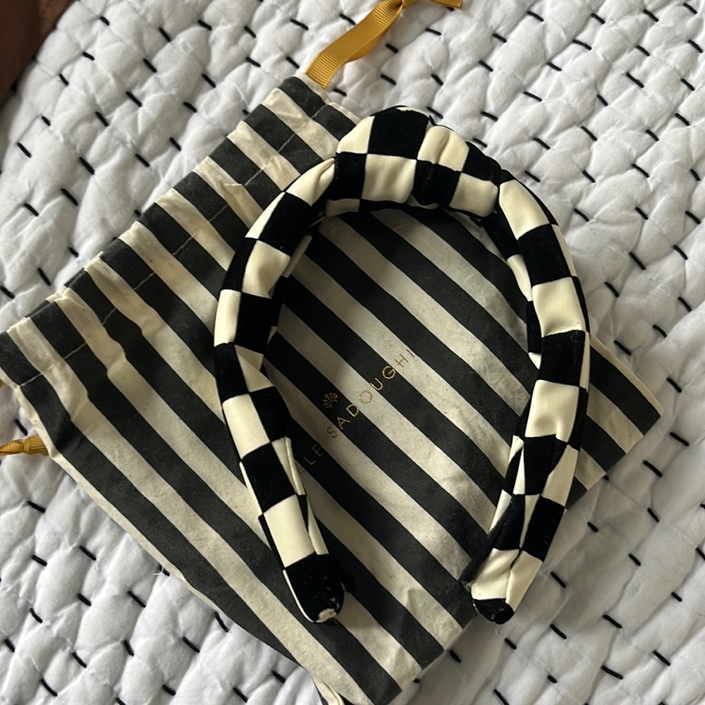 OVERSIZED KNOTTED HEADBAND IN DITSY CHECKER